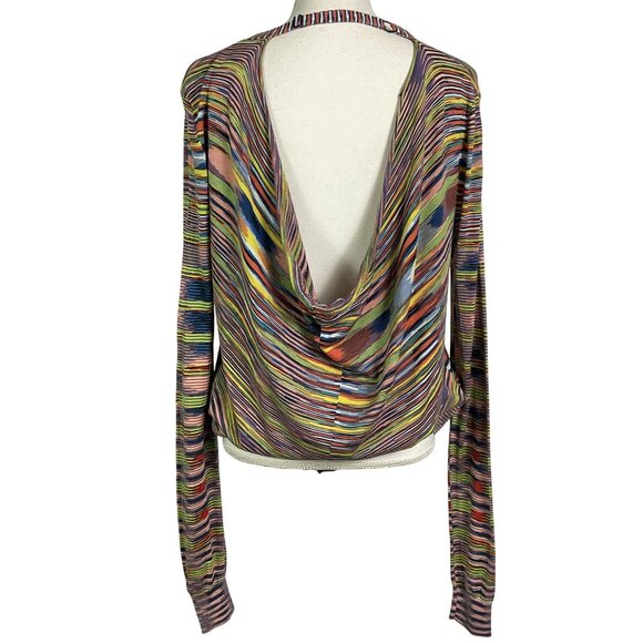 BCBGMaxazria “Ellin” Stripe Open Back Sweater, Small, Silk & Cotton - Picture 6 of 15